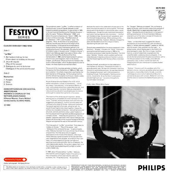 Claude Debussy , Concertgebouworkest , Eliahu Inbal - La Mer / Trois Nocturnes | Philips (6570 089) - 2