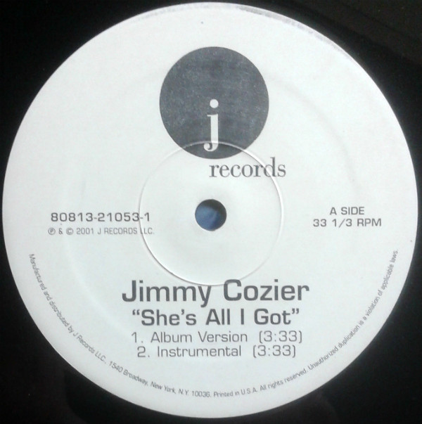 Jimmy Cozier - She's All I Got | J Records (80813-21053-1)