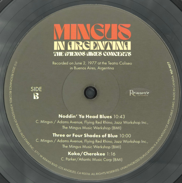 Charles Mingus - In Argentina (The Buenos Aires Concerts) | Resonance Records (HLP-9077) - 5