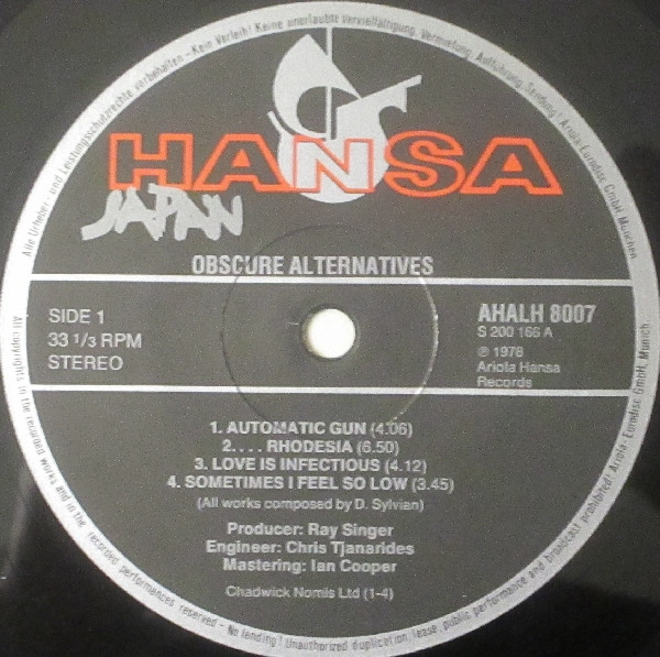 Japan - Obscure Alternatives | Hansa (AHALH 8007) - 3 Japan - Obscure Alternatives | Hansa (AHALH 8007) - 3
