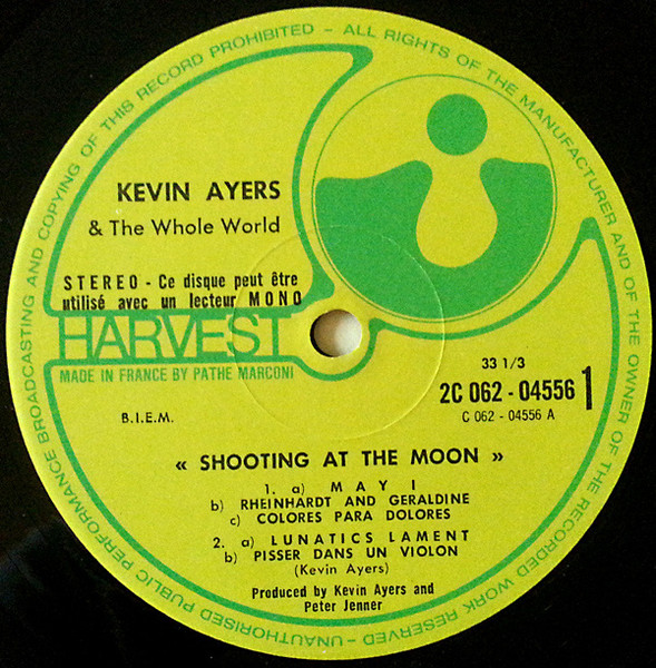 Kevin Ayers And The Whole World - Shooting At The Moon | Harvest (2 C062 - 04 556) - 4