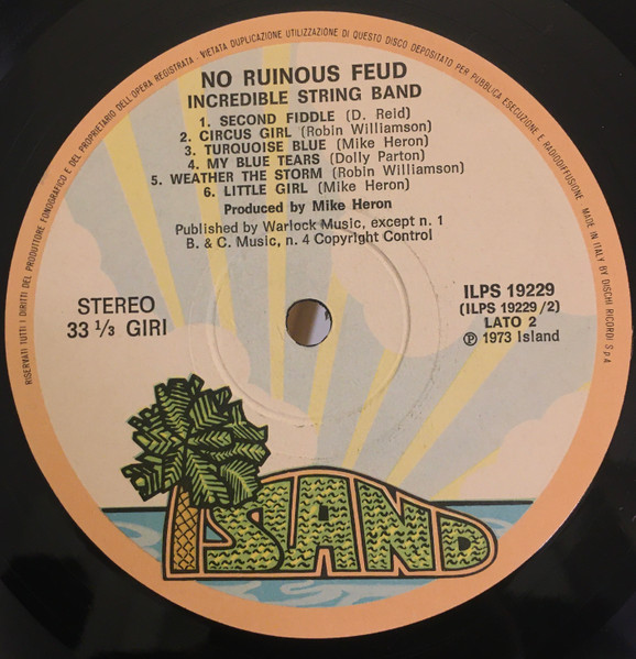 The Incredible String Band - No Ruinous Feud | Island Records (ILPS 19229) - 2 The Incredible String Band - No Ruinous Feud | Island Records (ILPS 19229) - 2