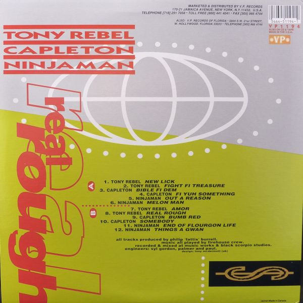 Tony Rebel / Capleton / Ninjaman - Real Rough | VP Records (VPRL 1194) - 2 Tony Rebel / Capleton / Ninjaman - Real Rough | VP Records (VPRL 1194) - 2