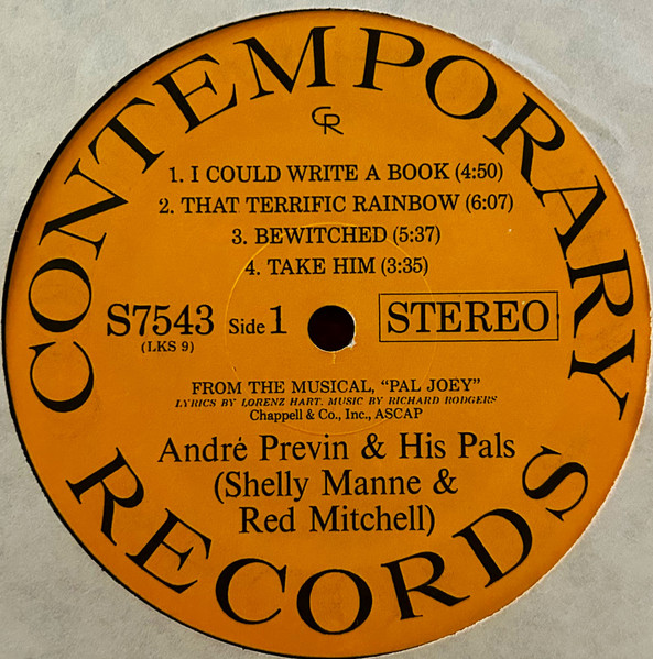 André Previn & His Pals - Modern Jazz Performances Of Songs From Pal Joey | Contemporary Records (S 7543) - 3