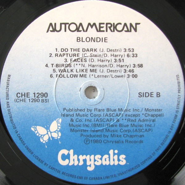 Blondie - Autoamerican | Chrysalis (CHE 1290) - 4