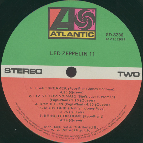 Led Zeppelin - Led Zeppelin II | Atlantic (SD 8236) - 4 Led Zeppelin - Led Zeppelin II | Atlantic (SD 8236) - 4