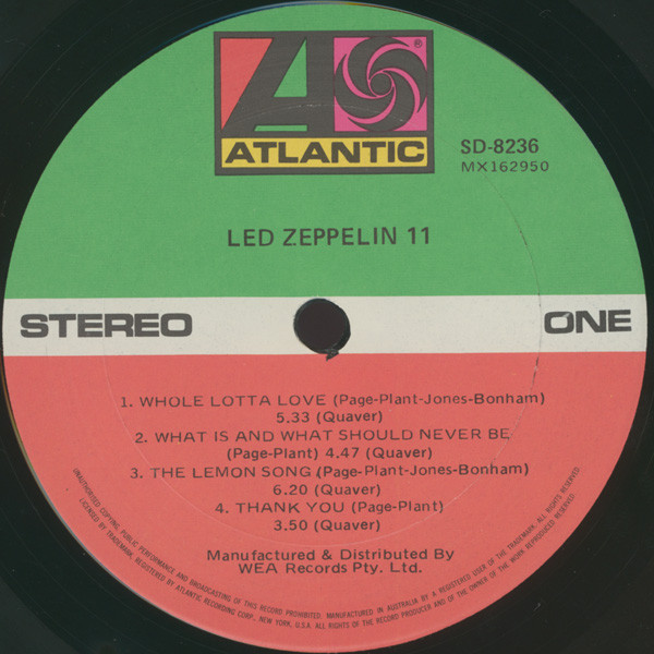 Led Zeppelin - Led Zeppelin II | Atlantic (SD 8236) - 3 Led Zeppelin - Led Zeppelin II | Atlantic (SD 8236) - 3