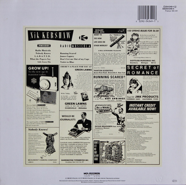 Nik Kershaw - Radio Musicola | MCA Records (254 349-1) - 2 Nik Kershaw - Radio Musicola | MCA Records (254 349-1) - 2