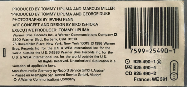 Miles Davis - Tutu | Warner Bros. Records (925 490-1) - 7 Miles Davis - Tutu | Warner Bros. Records (925 490-1) - 7
