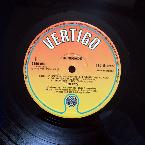 Thin Lizzy - Renegade | Vertigo (6359 083) - 2