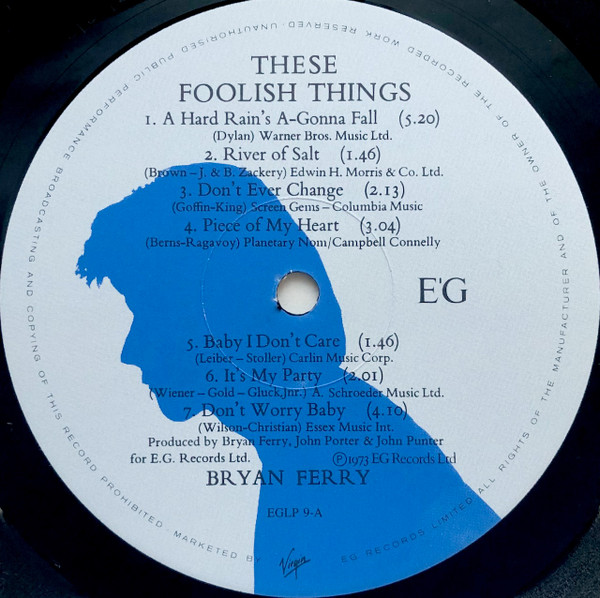 Bryan Ferry - These Foolish Things | EG (EGLP 9) - 3