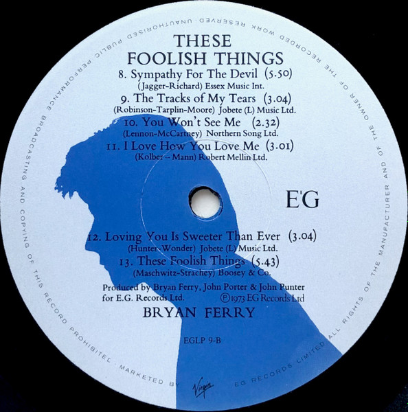 Bryan Ferry - These Foolish Things | EG (EGLP 9) - 4