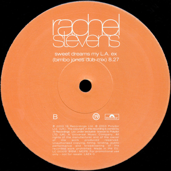 Rachel Stevens - Sweet Dreams My L.A. Ex | Polydor (LAEX-3) - 4 Rachel Stevens - Sweet Dreams My L.A. Ex | Polydor (LAEX-3) - 4
