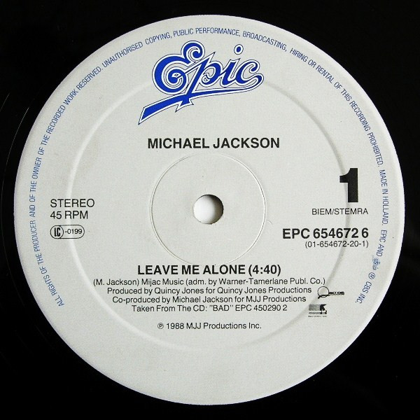 Michael Jackson - Leave Me Alone | Epic (654672 6) - 3