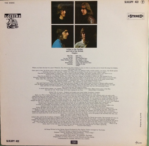 The Kinks - Arthur Or The Decline And Fall Of The British Empire | Pye Records (SLVLXPY 422) - 2