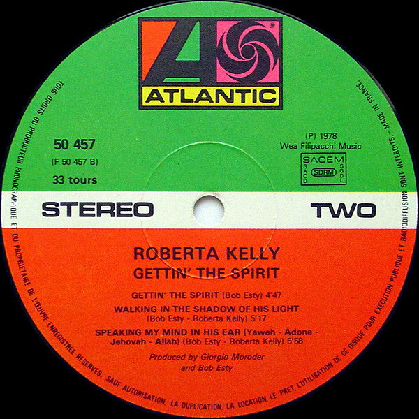 Roberta Kelly - Gettin' The Spirit | Atlantic (50 457) - 4