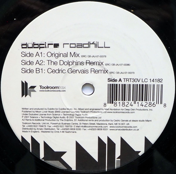 Dubfire - Roadkill | Toolroom Trax (TRT30V) - main Dubfire - Roadkill | Toolroom Trax (TRT30V) - main