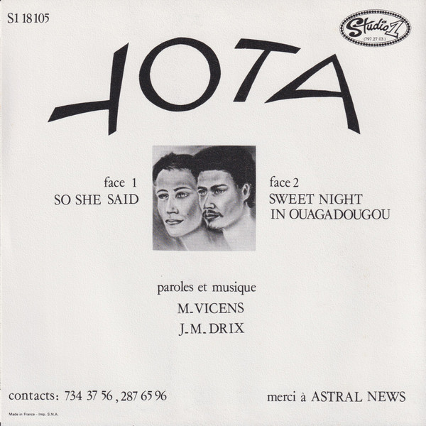 Yota - So She Said / S. N. In Ouaga | Studio 1 (S1 18105) - 2