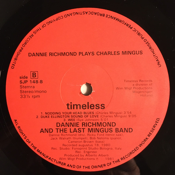 Dannie Richmond And The Last Mingus Band - Dannie Richmond Plays Charles Mingus | Timeless (SJP 148) - 4 Dannie Richmond And The Last Mingus Band - Dannie Richmond Plays Charles Mingus | Timeless (SJP 148) - 4