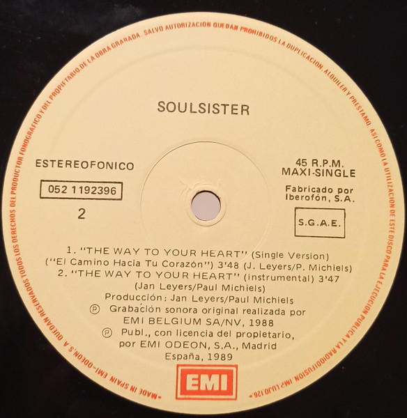 Soulsister - The Way To Your Heart | EMI (052 11 9239 6) - 4