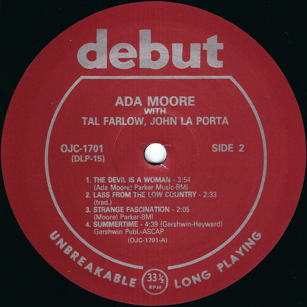 Ada Moore - Jazz Workshop Volume Three | Original Jazz Classics (OJC-1701) - 4