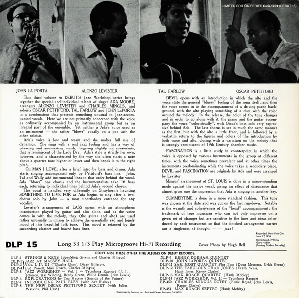 Ada Moore - Jazz Workshop Volume Three | Original Jazz Classics (OJC-1701) - 2