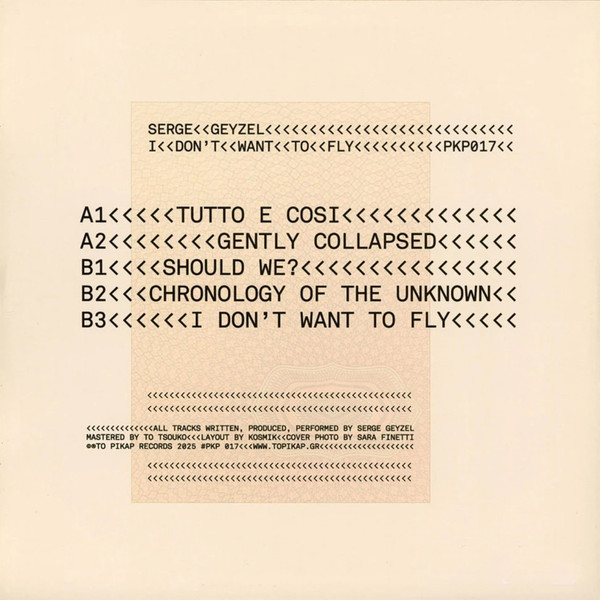 Serge Geyzel - I Don't Want To Fly | To Pikap Records (PKP017) - 2