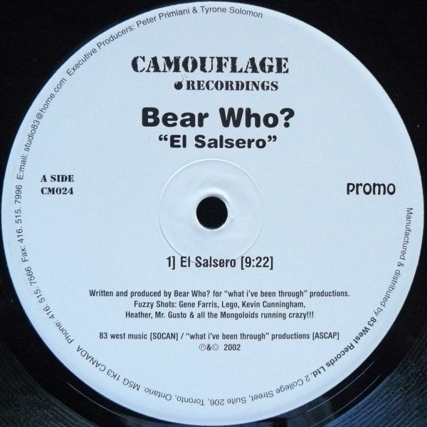 Bear Who? - El Salsero | Camouflage Recordings (CM 024) - main Bear Who? - El Salsero | Camouflage Recordings (CM 024) - main