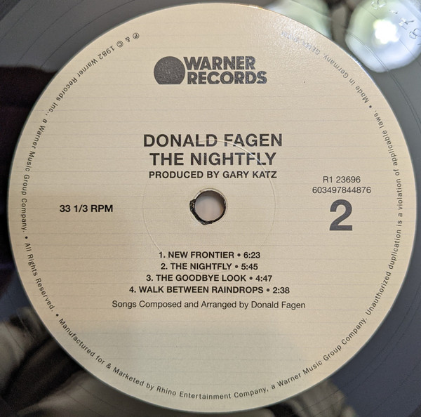 Donald Fagen - The Nightfly [Vinyl] | Warner Records (R1 23696) - 4