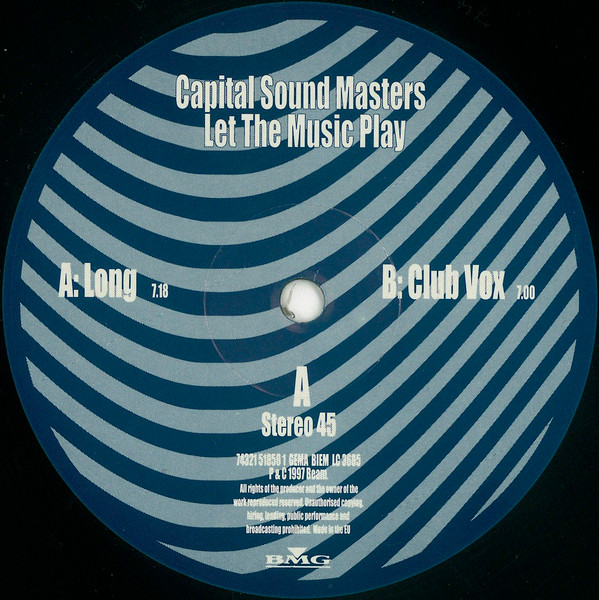Capital Sound Masters - Let The Music Play | Beam Records (74321 51850 1) Capital Sound Masters - Let The Music Play | Beam Records (74321 51850 1)