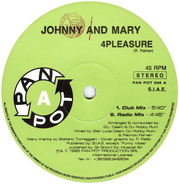 4Pleasure - Johnny And Mary | Pan Pot (PAN POT 036) - 3
