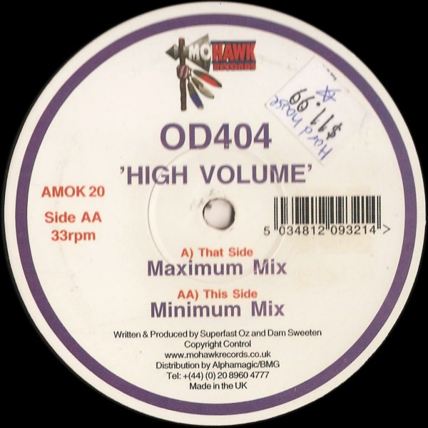 OD404 - High Volume | Mohawk Records (AMOK 20) - main