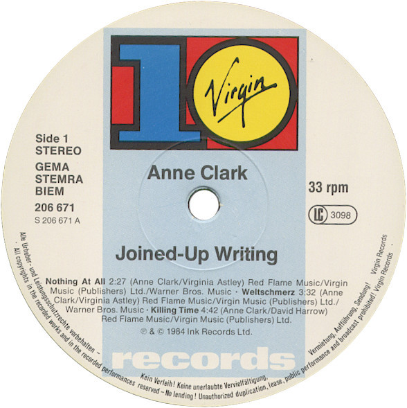 Anne Clark - Joined Up Writing | 10 Records (206 671) - 3 Anne Clark - Joined Up Writing | 10 Records (206 671) - 3