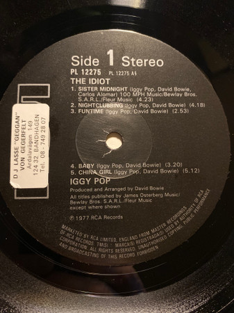 Iggy Pop - The Idiot | RCA International (INTS 5172) - 3 Iggy Pop - The Idiot | RCA International (INTS 5172) - 3