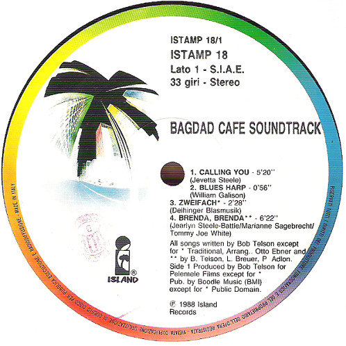 Various - Bagdad Cafe Soundtrack | Island Records (ISTAMP 18) - 2