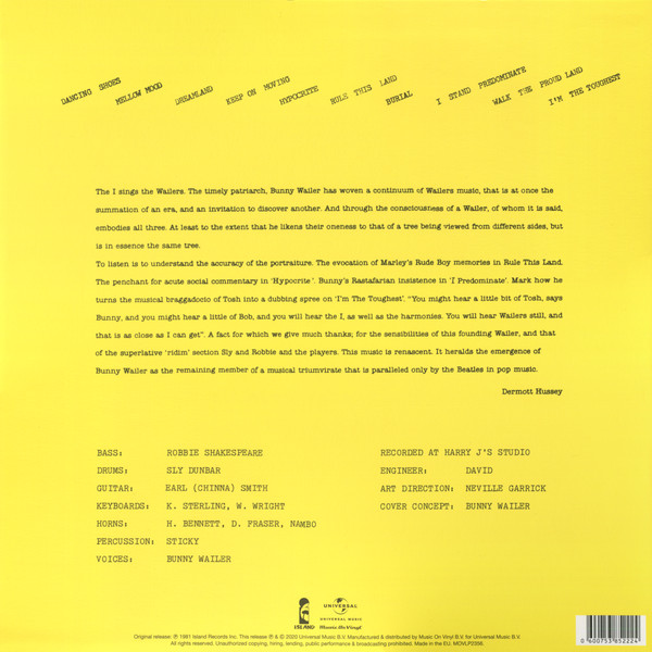 Bunny Wailer - Sings The Wailers | Music On Vinyl (MOVLP2356) - 3 Bunny Wailer - Sings The Wailers | Music On Vinyl (MOVLP2356) - 3