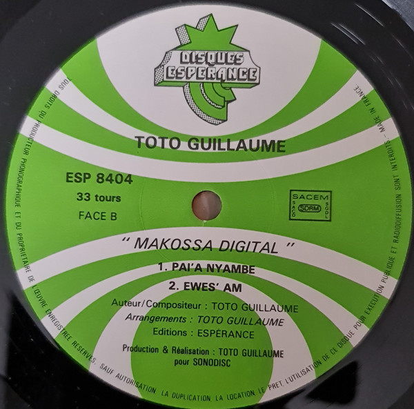 Toto Guillaume - Makossa Digital | Disques Espérance (ESP 8404) - 4