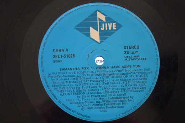 Samantha Fox - I Wanna Have Some Fun | Jive (SPL1-51028) - 4 Samantha Fox - I Wanna Have Some Fun | Jive (SPL1-51028) - 4