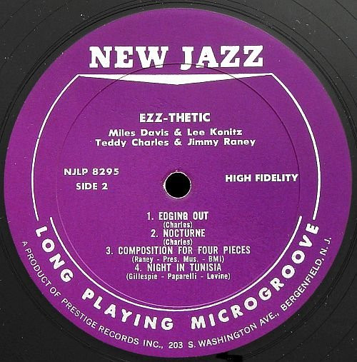 Lee Konitz & Miles Davis , Teddy Charles & Jimmy Raney - Ezz-thetic | New Jazz (NJ 8295) - 4