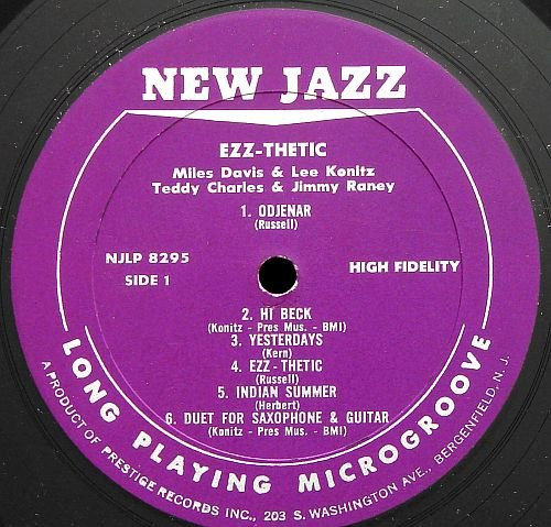 Lee Konitz & Miles Davis , Teddy Charles & Jimmy Raney - Ezz-thetic | New Jazz (NJ 8295) - 3