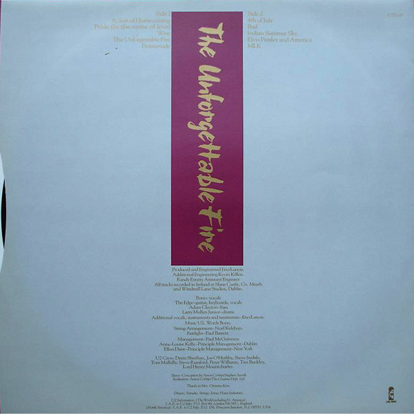 U2 - The Unforgettable Fire | Island Records (U25) - 6