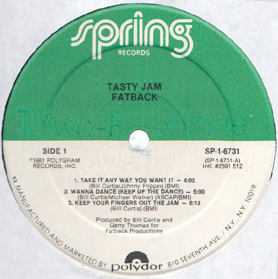 The Fatback Band - Tasty Jam | Spring Records (SP-1-6731) - 3