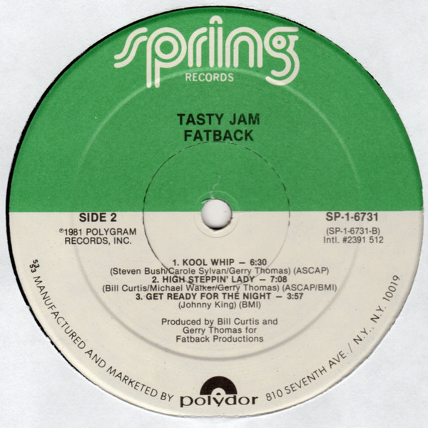 The Fatback Band - Tasty Jam | Spring Records (SP-1-6731) - 4