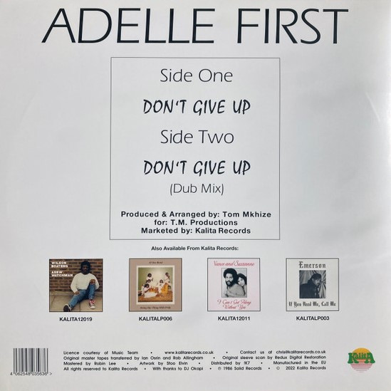 Adelle First - Don't Give Up | Kalita Records (KALITA 12020) - 2