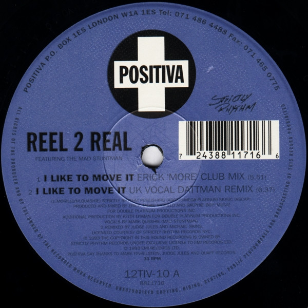 Reel 2 Real Featuring The Mad Stuntman - I Like To Move It | Positiva (12TIV-10) - 3