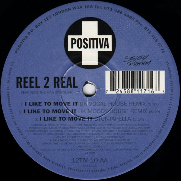 Reel 2 Real Featuring The Mad Stuntman - I Like To Move It | Positiva (12TIV-10) - 4