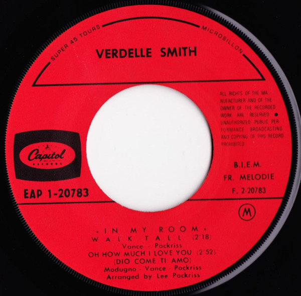 Verdelle Smith - Walk Tall / In My Room | Capitol Records (EAP 1 20783) - 3