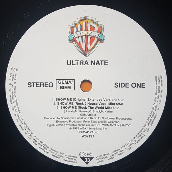 Ultra Naté - Show Me | Warner Bros. Records (9362-41210-0) - 3