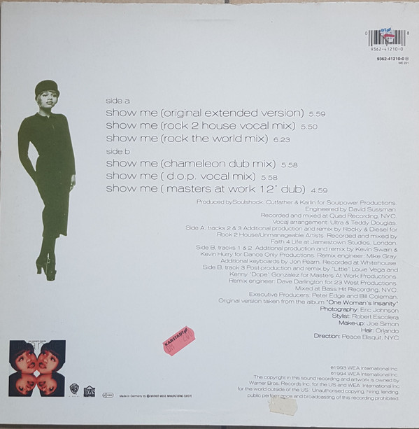 Ultra Naté - Show Me | Warner Bros. Records (9362-41210-0) - 2