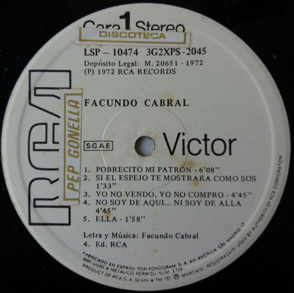 Facundo Cabral - Facundo Cabral | RCA Victor (LSP-10474) - 3 Facundo Cabral - Facundo Cabral | RCA Victor (LSP-10474) - 3